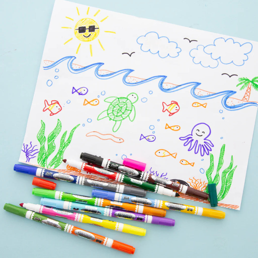 Bazic 2in1 Double Sided Washable Markers, 16 colors