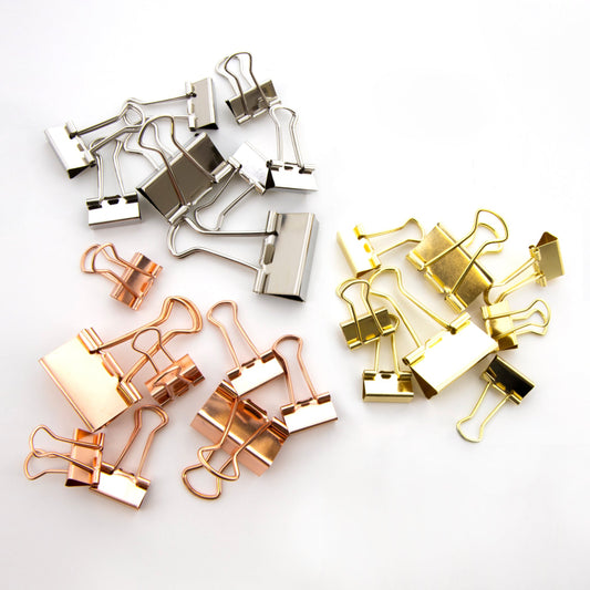 Bazic Assorted Size Binder Clips, 8pcs