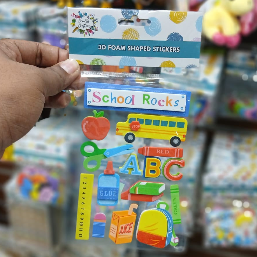 Creative Crafters 3D Foam Shaped Stickers - School