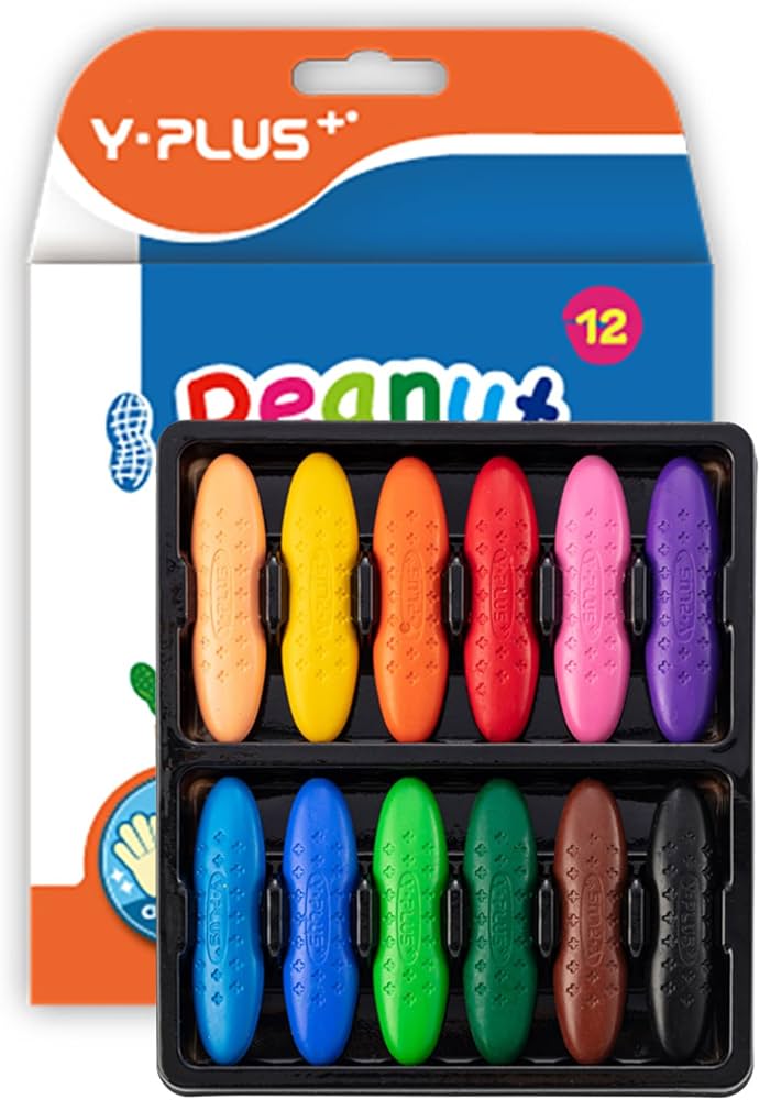 Y Plus Peanut Clean Hand Crayon 12s