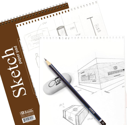 Bazic Sketch Book, 30 Sheets, 8.5" x 11"