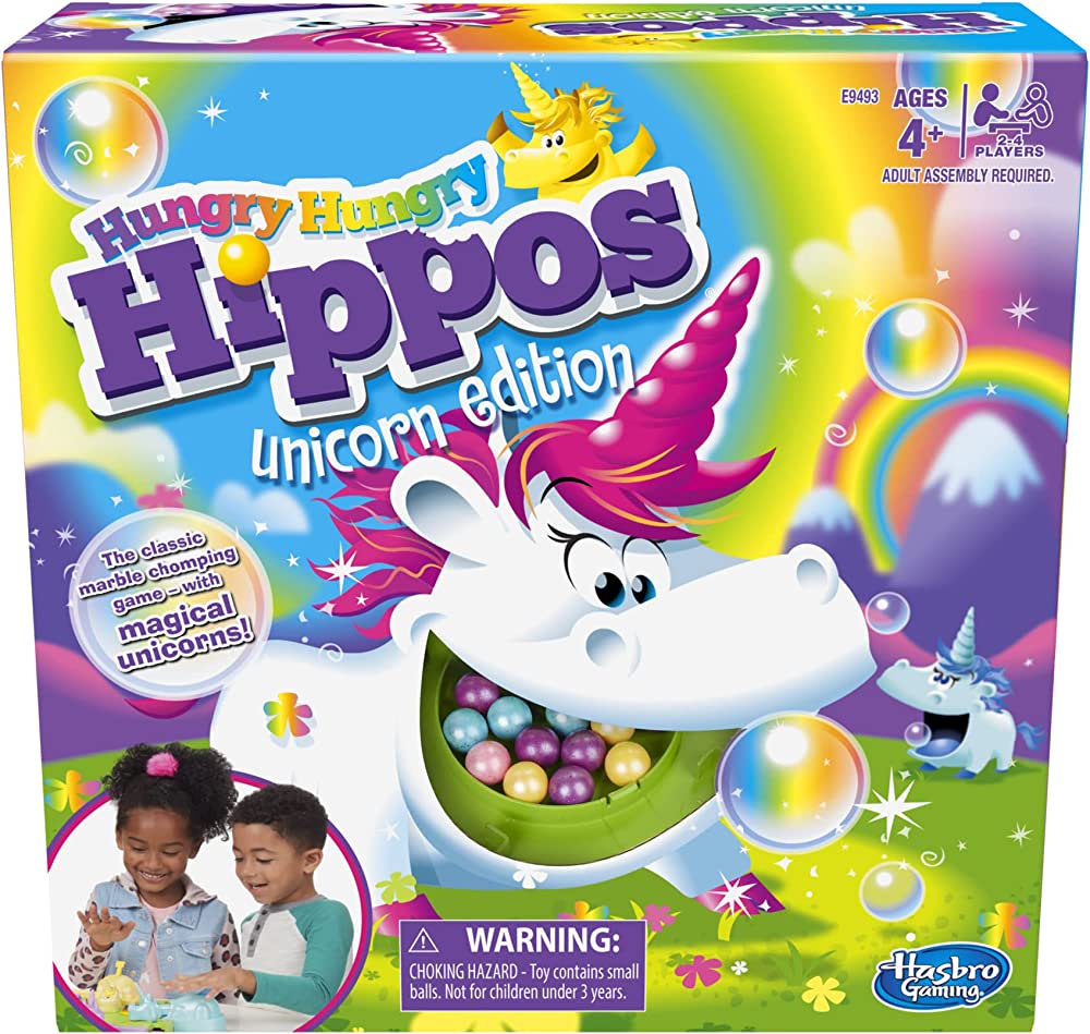 Hasbro Gaming Hungry Hungry Hippos Unicorn Edition (Original)