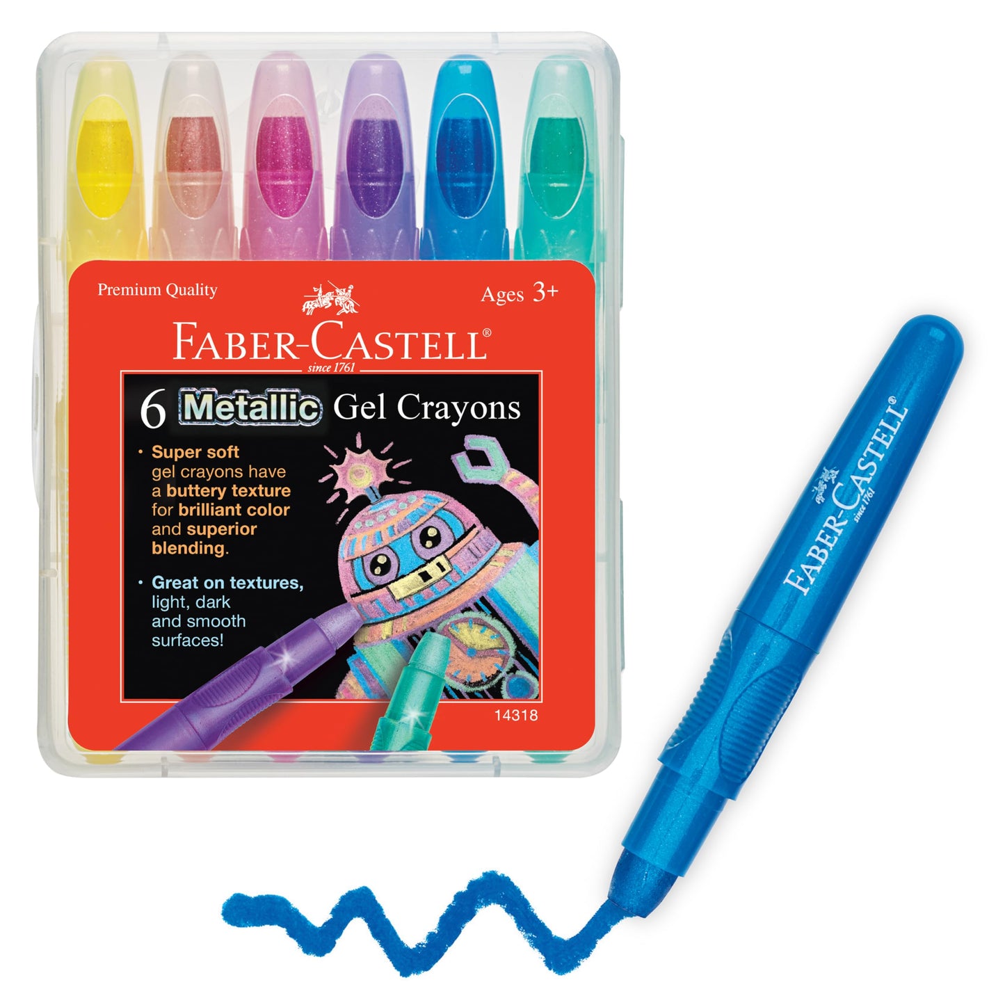 Faber Castel 6 Metallic Gel Crayons