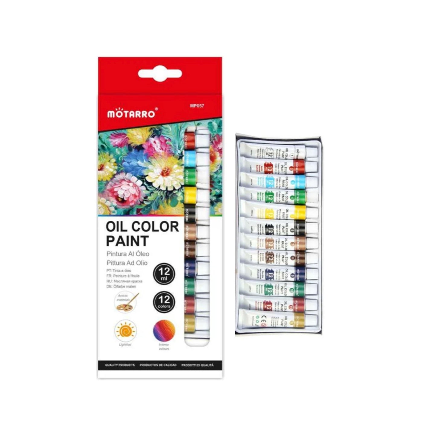 Motarro Oil Paint, 12ml, 12 Colors