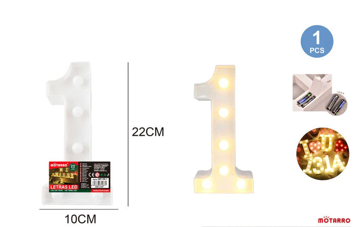 Motarro LED Number 22cm, 1