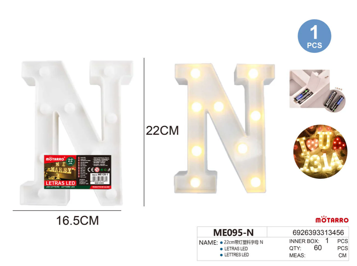 Motarro LED Letter 22cm, N
