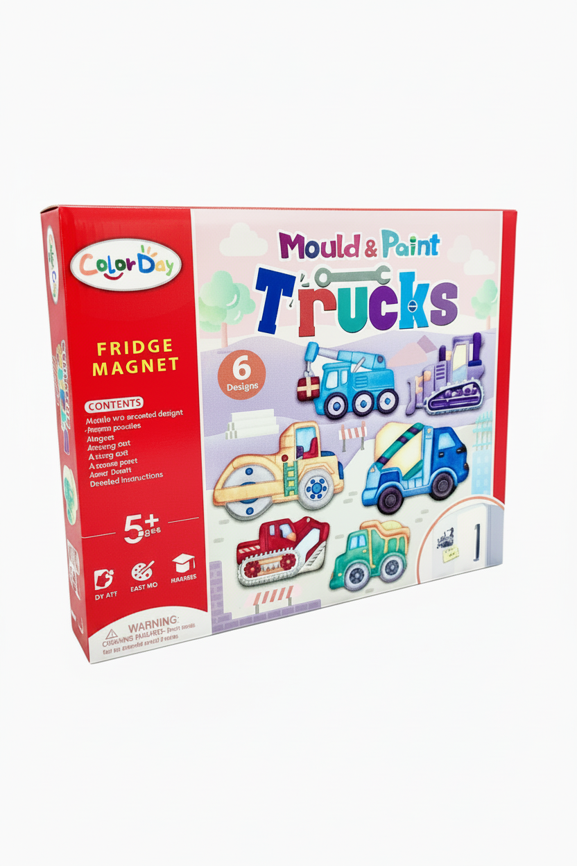 Color Day Mould & Paint Trucks Fridge Magnet