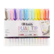 Bazic Dual Tip Creative Marker 15pk