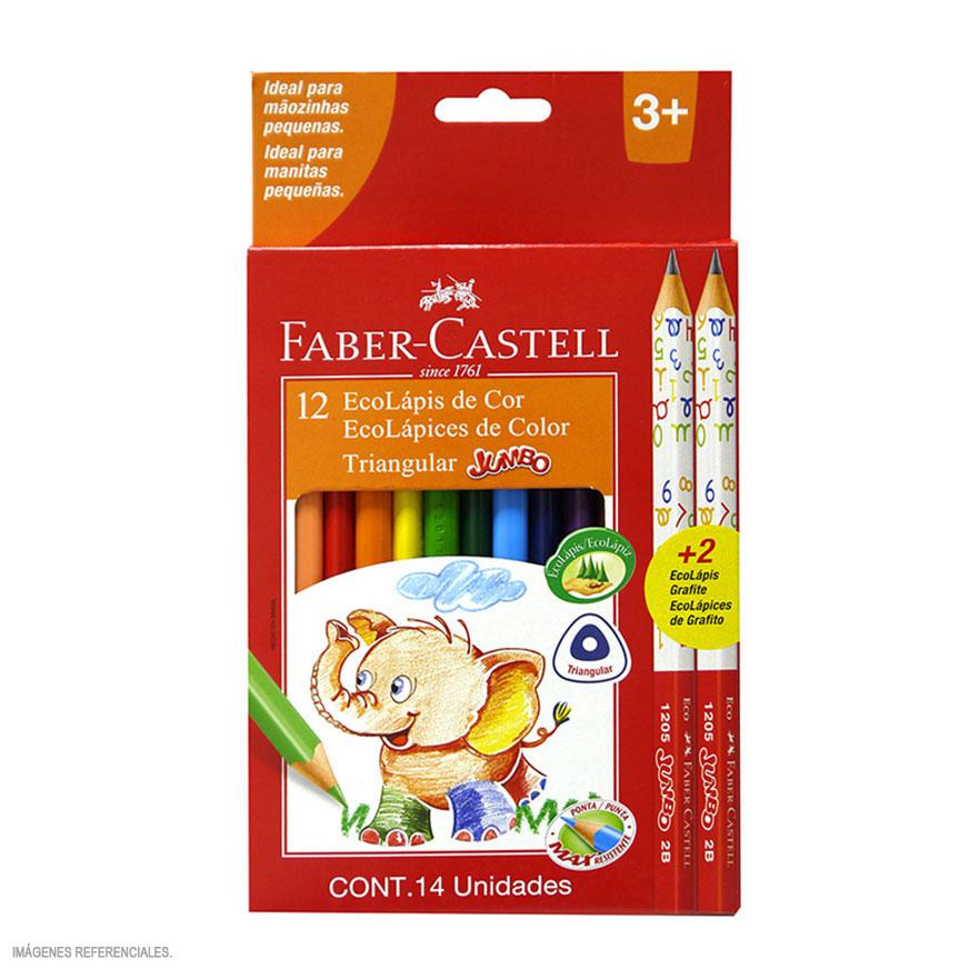 Faber-Castell Jumbo Color Pencils 12pk + 2 Jumbo Pencil 2B