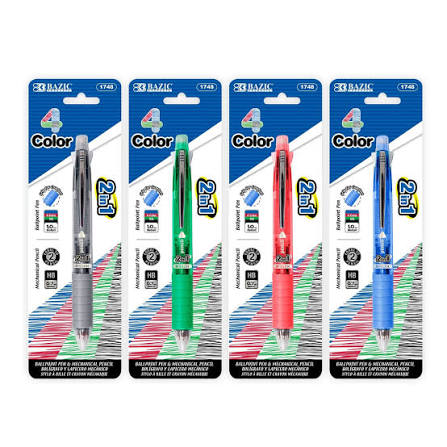 Bazic 4 Color 2in1 Pen