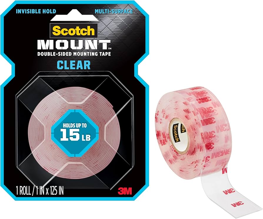 3M Scotch Mount Double Sided Mounting Tape 15Lb Clear