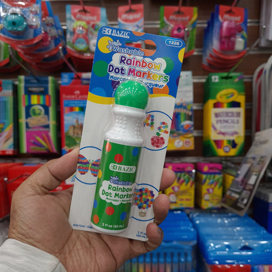 Bazic Rainbow Dot Markers - Washable