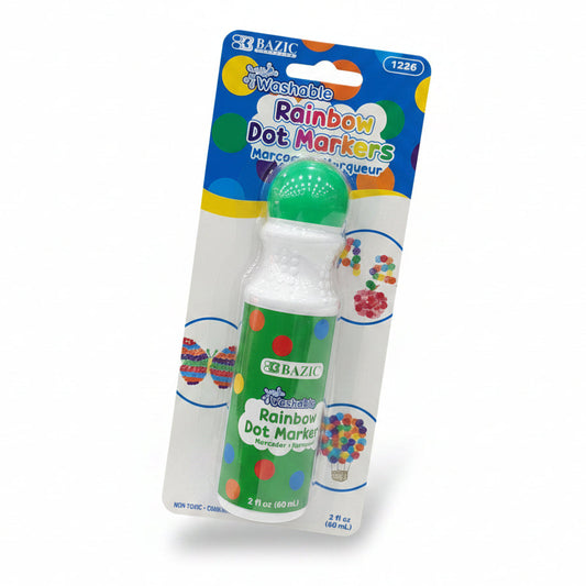 Bazic Rainbow Dot Markers - Washable