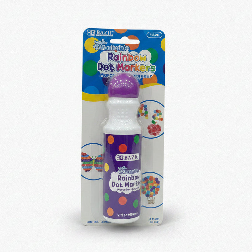 Bazic Rainbow Dot Markers - Washable