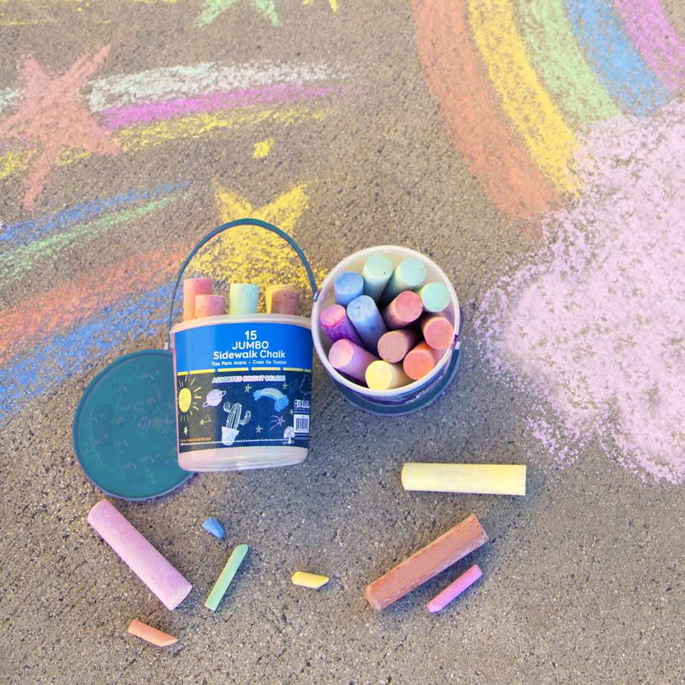Bazic Jumbo Sidewalk Chalk - 15Pc