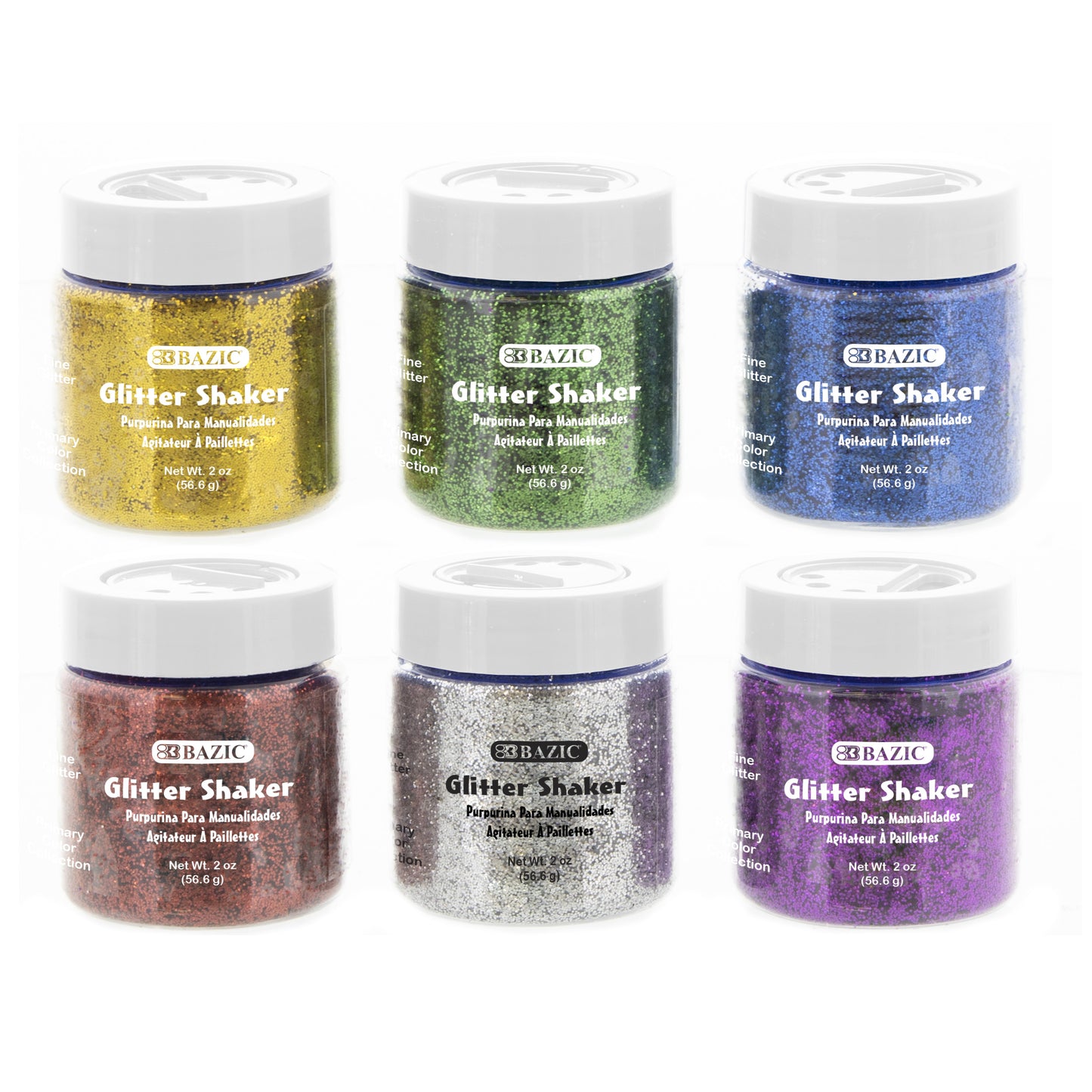 Bazic Glitter Shaker Primary Color