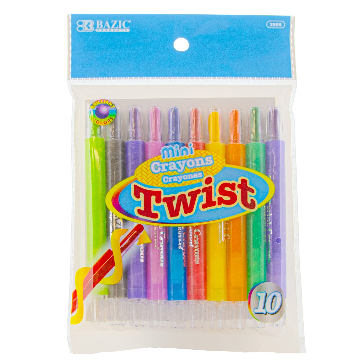 Bazic 10 Mini Twist Crayons