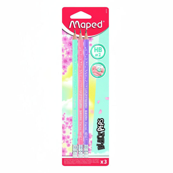 Maped Black' Peps Pencils Ergo HB #2 3pk