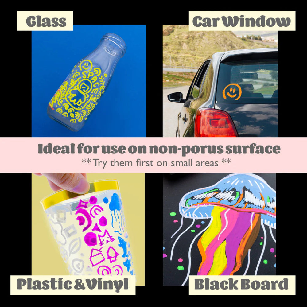 Bazic Liquid Chalk Markers, Vibrant Colors, 8pk