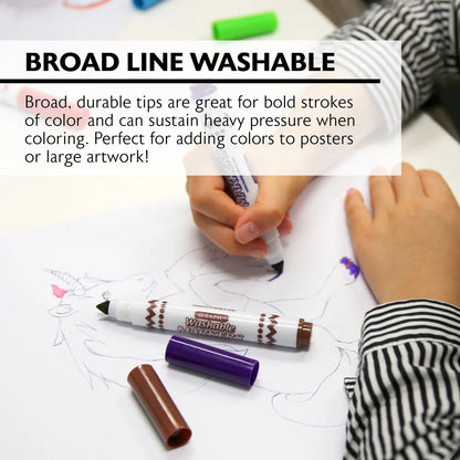 Bazic 8 Colors Broad Line Jumbo Washable Markers