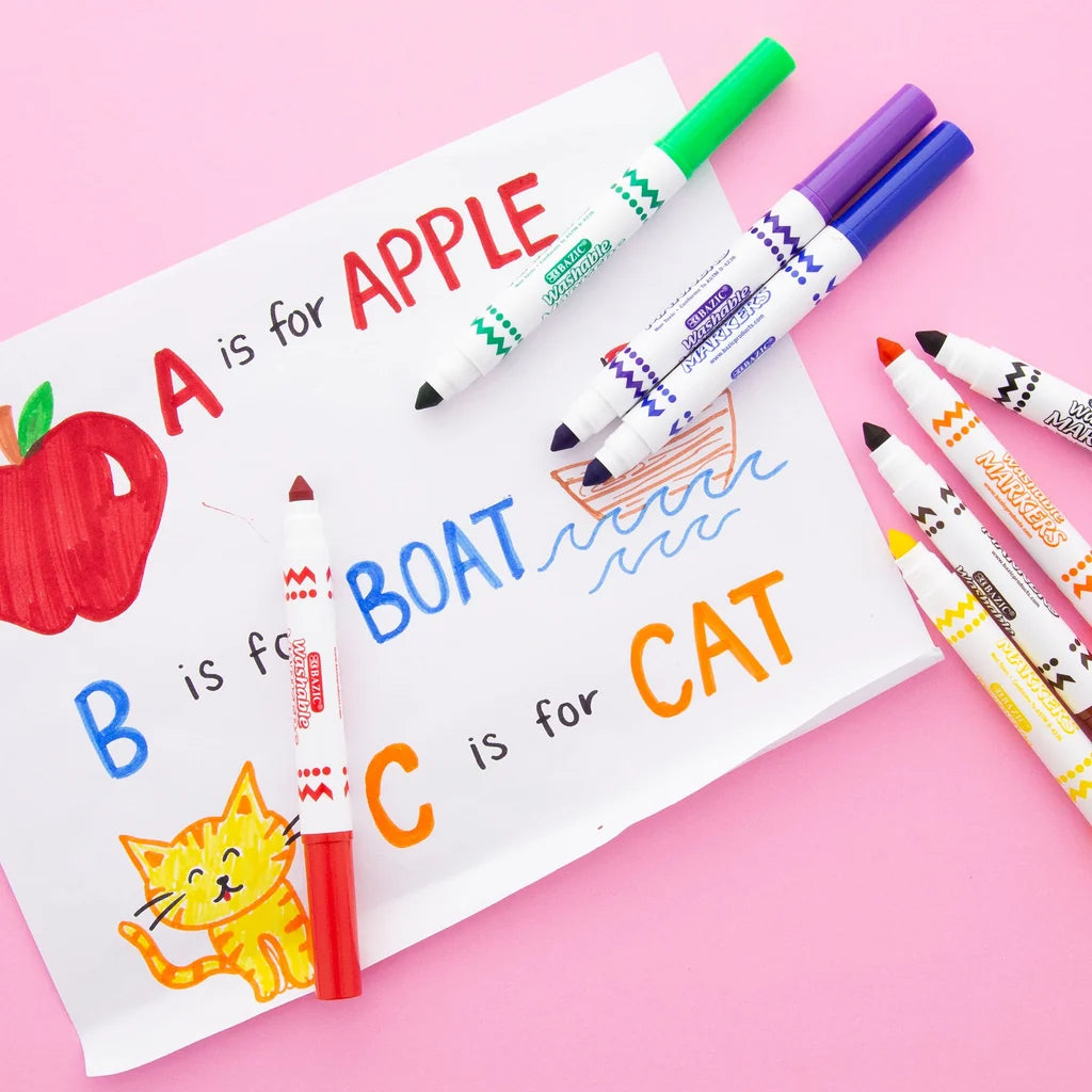 Bazic 8 Colors Broad Line Jumbo Washable Markers