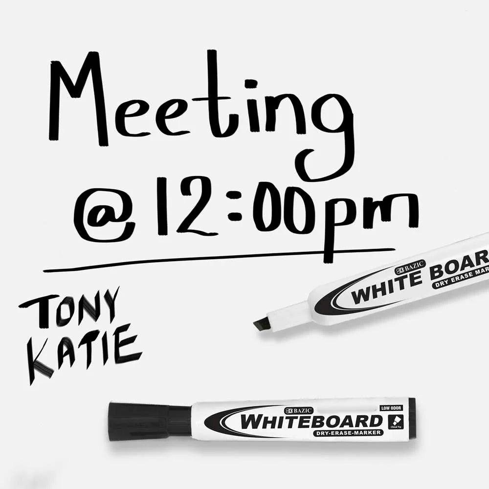 Bazic Dry Erase Marker Low Odor Ink, Chisel Tip, Assorted Colors, 12 pk