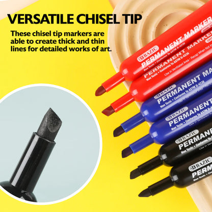 Bazic Permanent Markers, 12 pk, Assorted