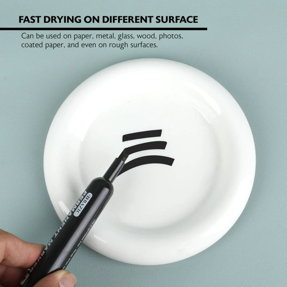 Bazic Permanent Markers Black, 12pk