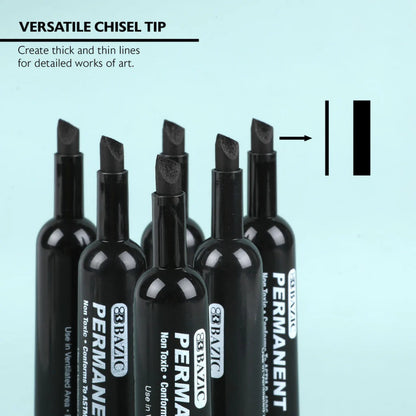 Bazic Permanent Markers Black, 12pk