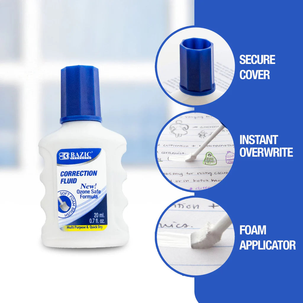 Bazic Correction Fluid with Soft Foam Brush