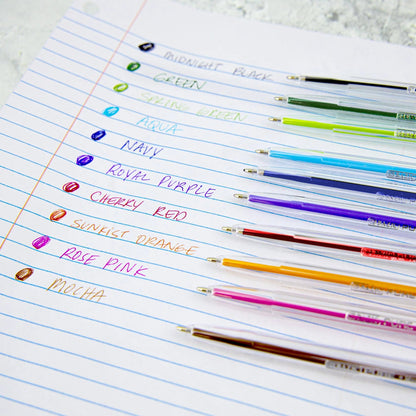 Bazic Pure Ballpoint Pen, Vibrant Colors, 10pk