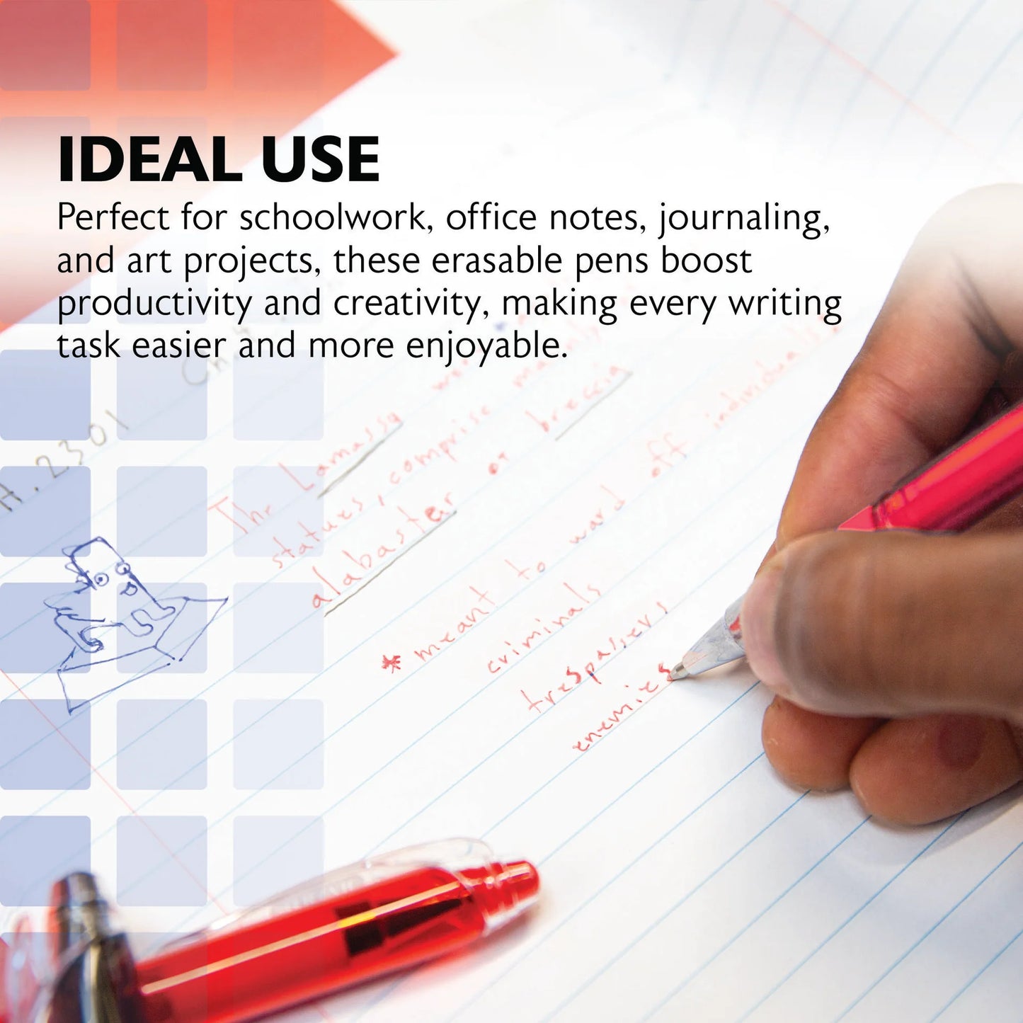 Bazic Frizz Erasable Gel Pen with Grip