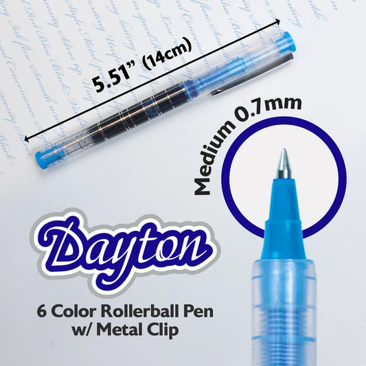 Bazic 6 Color Dayton Rollerball Pen w/ Metal Clip