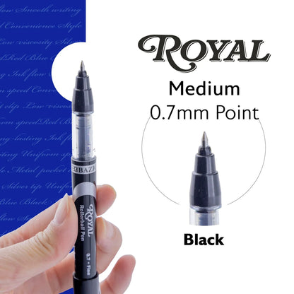 Bazic  Royal Black Rollerball Pen (3/Pack)