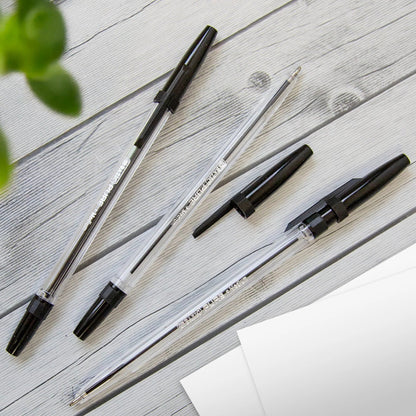 Bazic Pure Ballpoint Pen, Black, 12pk