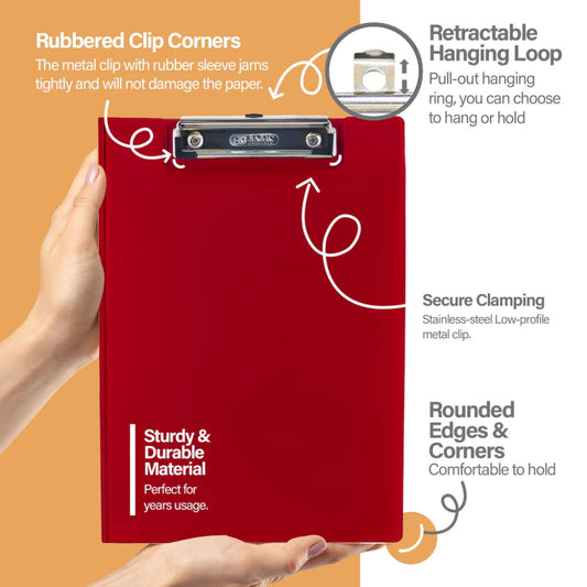 Bazic A4 Size PVC Clip Folder with Low Profile Clip