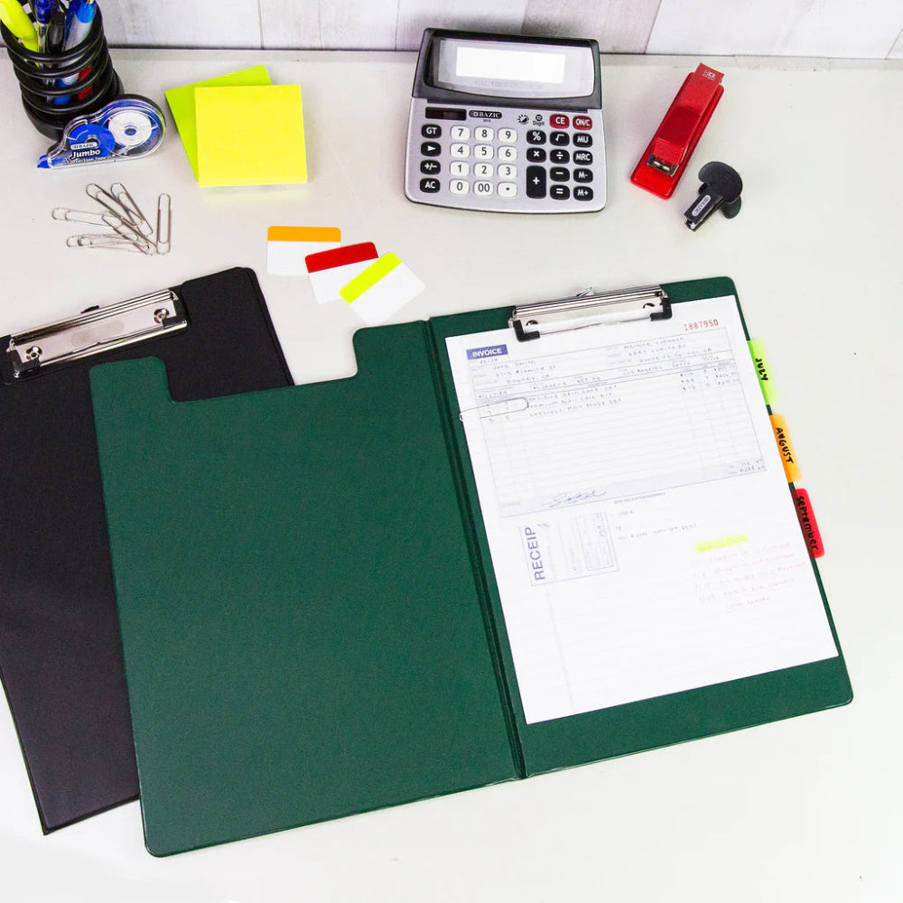 Bazic A4 Size PVC Clip Folder with Low Profile Clip