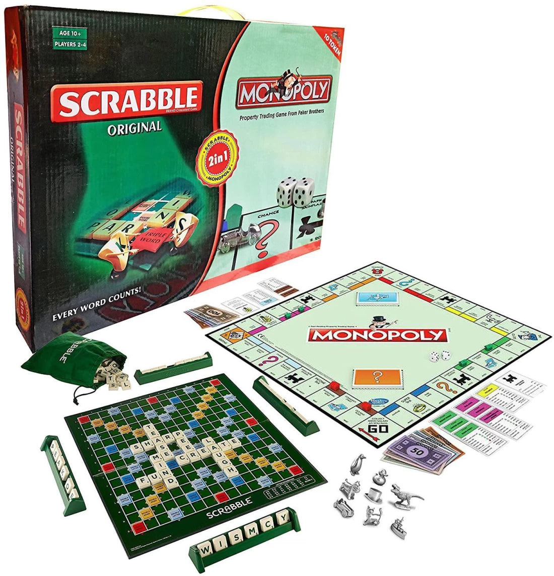 2 in 1 Scrabble and Monopoly