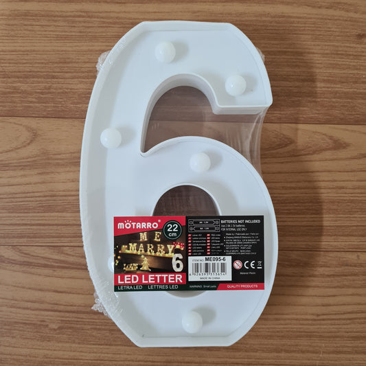 Motarro LED Number 22cm, 6
