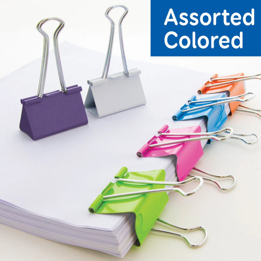 Bazic Binder Clips, 2", Assorted Colors