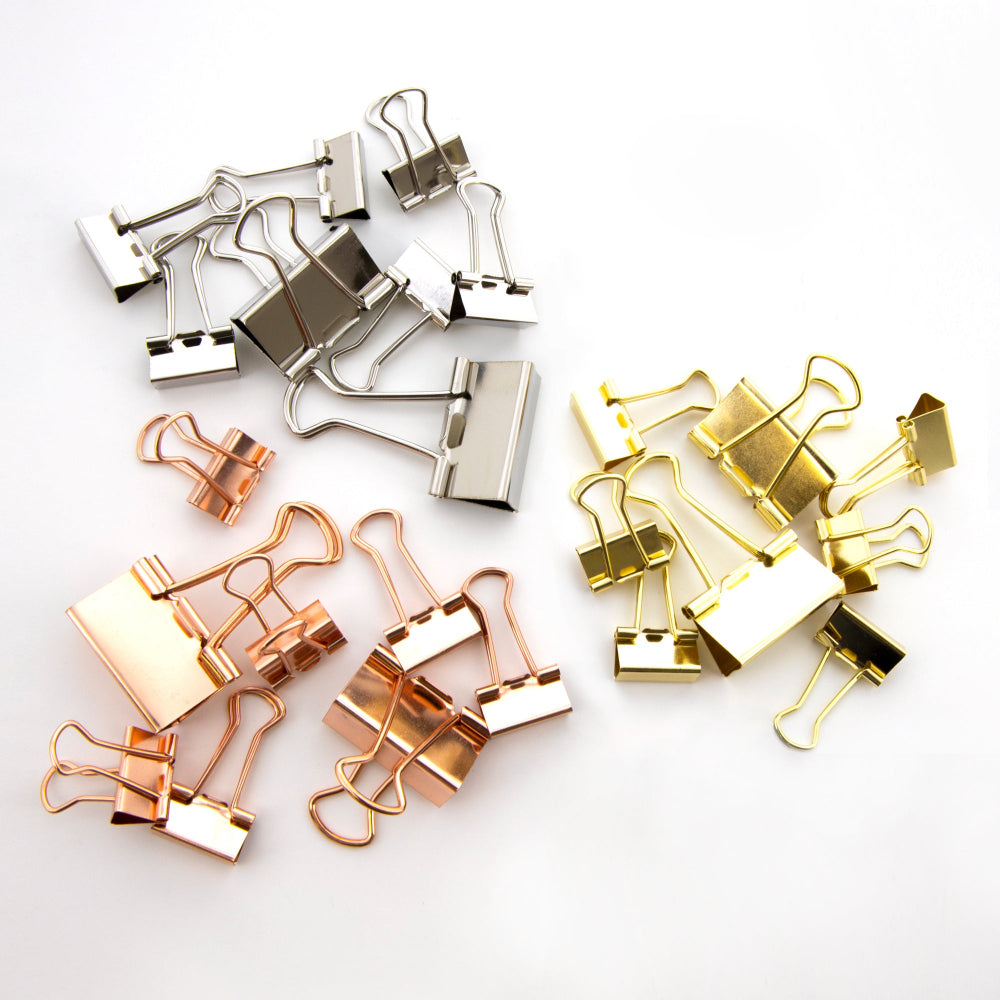 Bazic Assorted Size Binder Clips, 8pcs