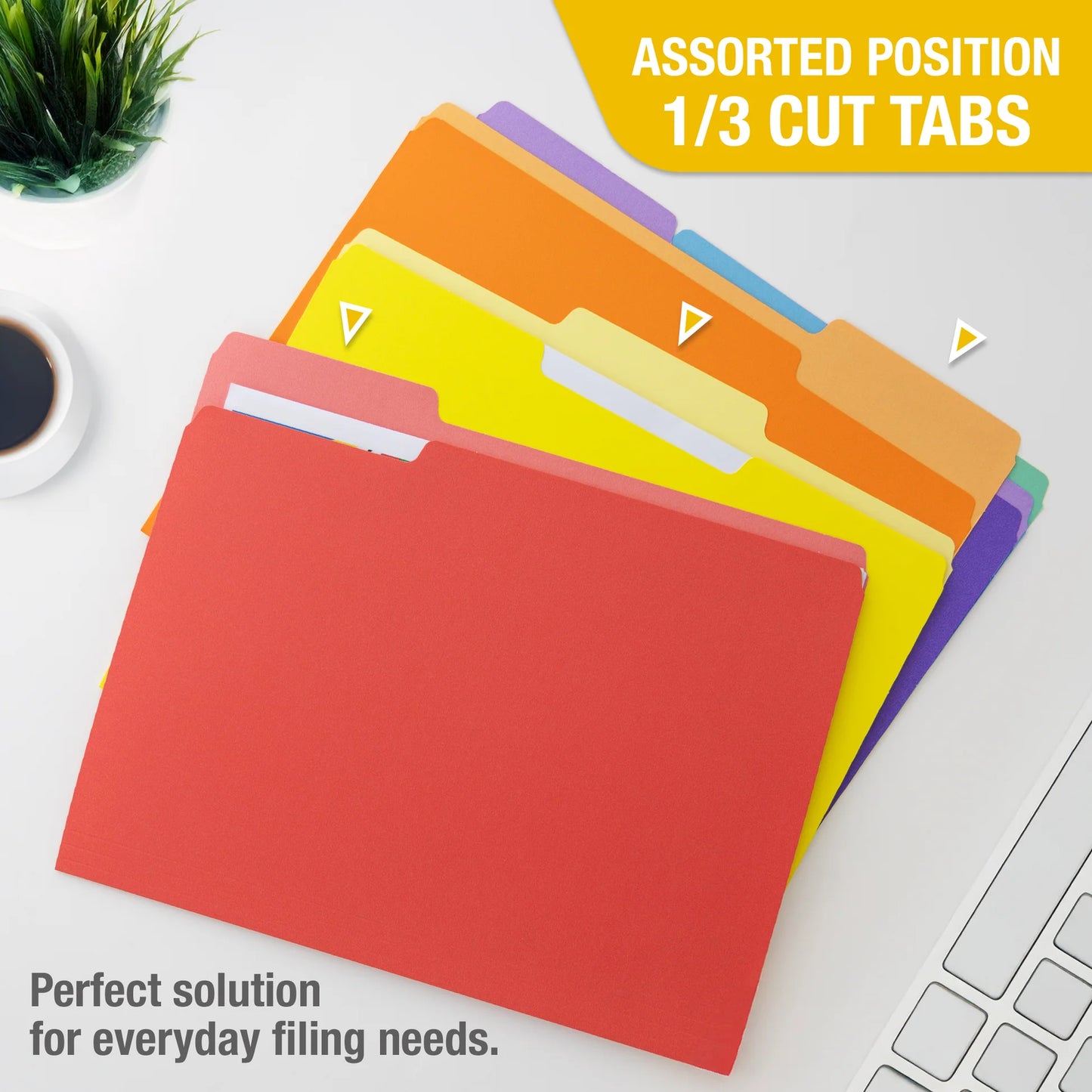 Bazic Letter Size File Folder, Color, 6pk