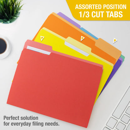 Bazic Letter Size File Folder, Color, 6pk