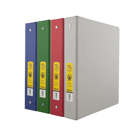 Bazic 3 Ring Binder with 2 Pockets, 1.5", Assorted Color