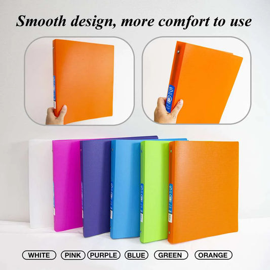 Bazic 1" Bright Color Poly 3-Ring Binder w/ Pocket