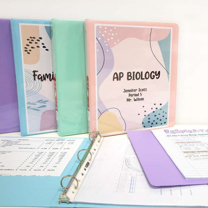 Bazic 3 Ring Binder, 1", Pastel