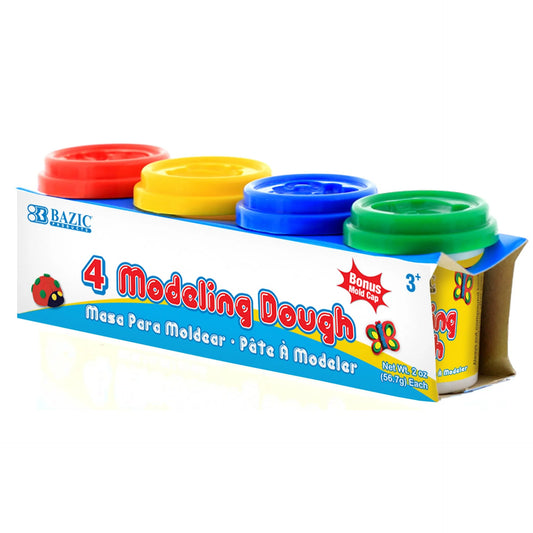 BAZIC 2 Oz. Multi Color Modeling Dough (4/Pack)