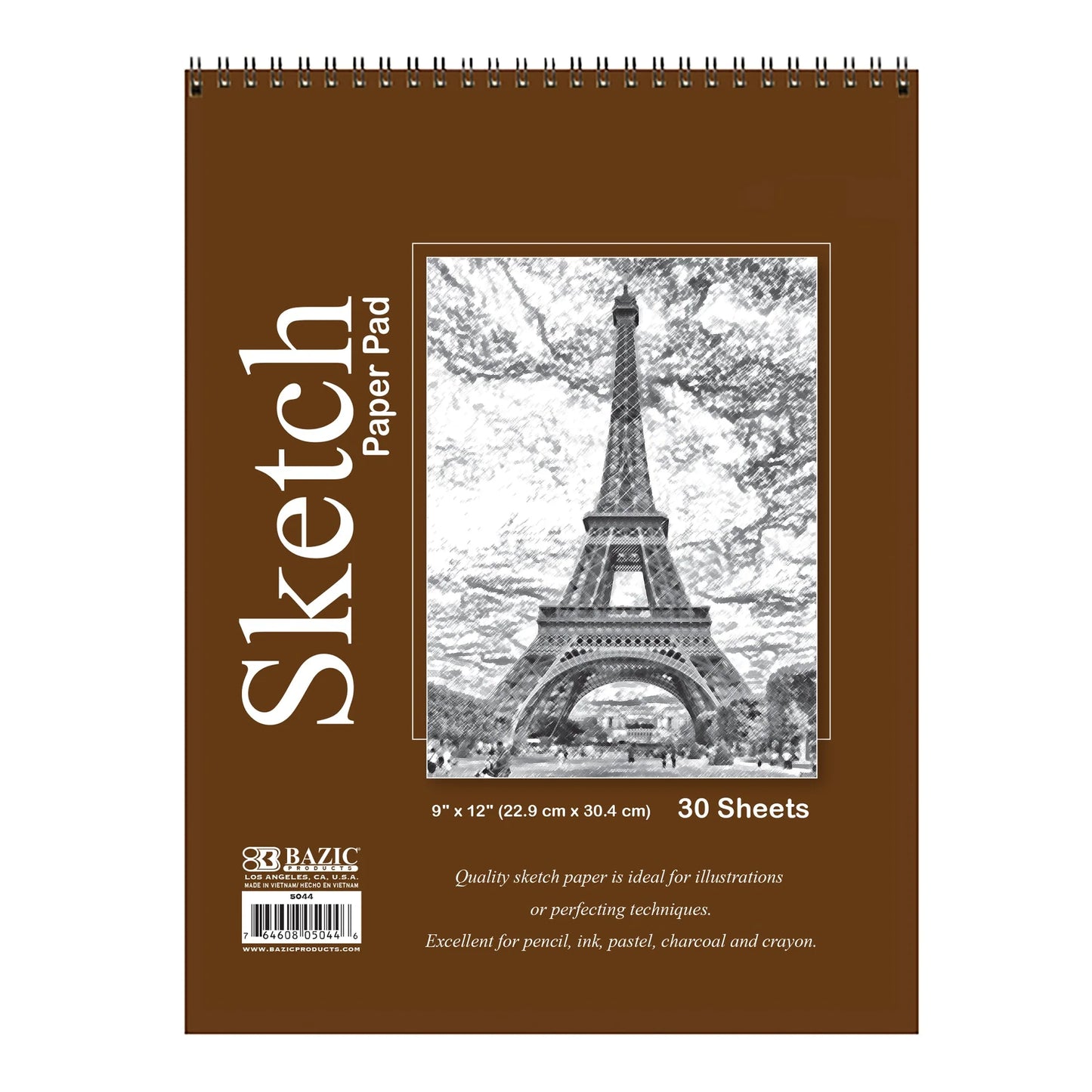 Bazic Sketch Book, 30 sheets, 9" x 12"