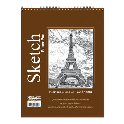 Bazic Sketch Book, 30 sheets, 9" x 12"