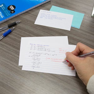 Bazic  50 Ct. Spiral Bound 3" X 5" Ruled White Index Card